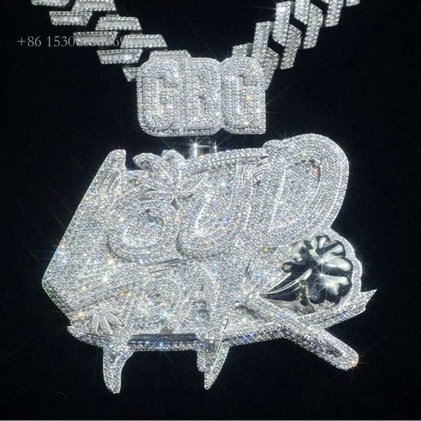 

Custom Letter Hiphop Jewelry Sterling Sier Iced Out 3D VVS Moissanite Pendant