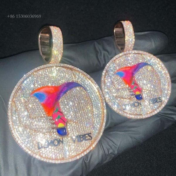 

Hip Hop Rose Gold VVS Iced Out Sterling Sier Custom Moissanite Pendant