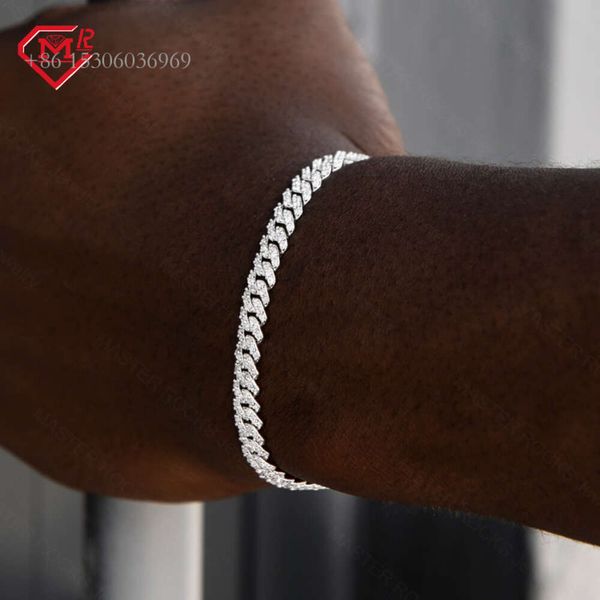 

Customizable Hiphop Sterling Sier 6Mm Iced Out Vvs Moissanite Cuban Link Bracelet