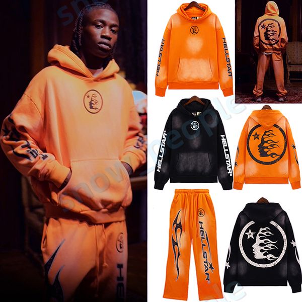 

Hellstar Hoodies Mens Casual Tracksuits Designer Men Womens Streetwear Hoodie and Pants Set Men Clothing Size S, A15