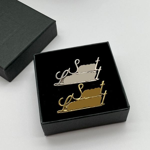 

Designer Brooches Fashion Broche For Woman Brand Classic Letters Mens Clothing Gold Silver Luxurys Brooch Jewelry Pins BFD2501091