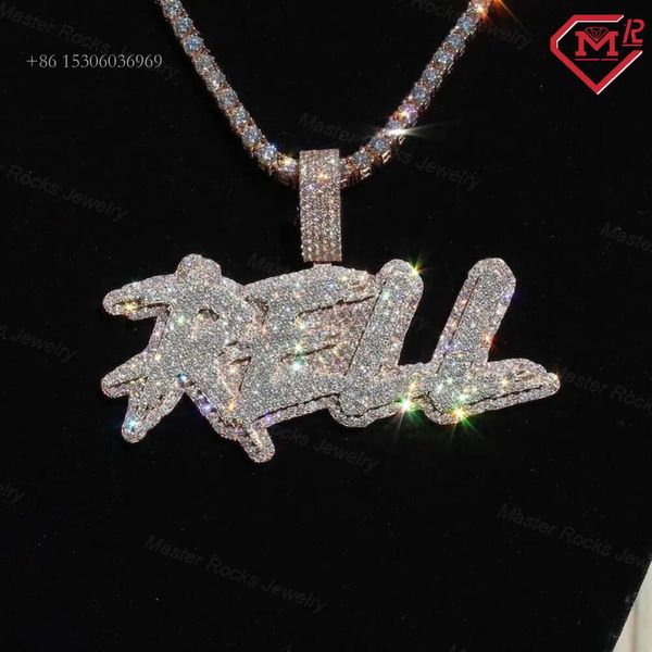 

Hiphop Letter VVS Diamond Moissanite Custom Pendant With Iced Out Chain