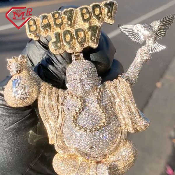 

Hiphop Vvs Sier Iced Out Lucky Buddha Custom Moissanite Pendant