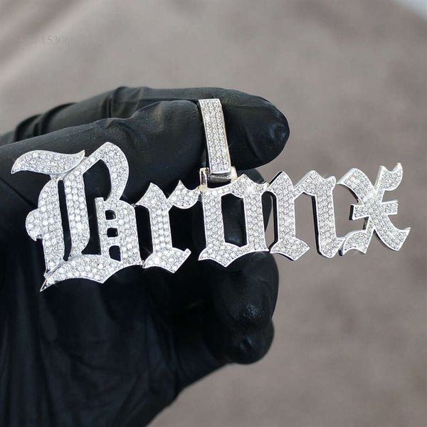 

Iced Out Hiphop Jewelry Sterling Sier Name Custom Moissanite Pendant