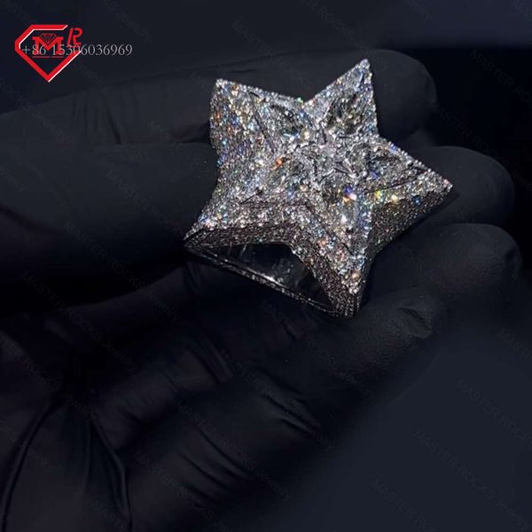 

Hiphop Star Sterling Sier Iced Out Custom Moissanite Ring