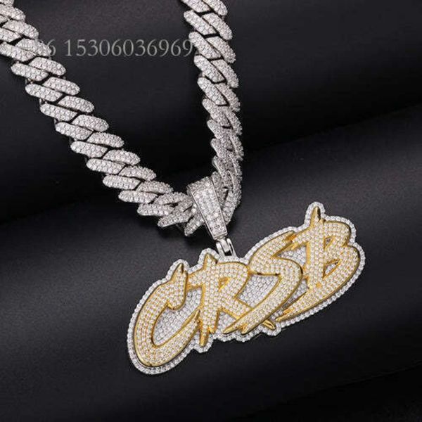 

Hip Hop Sterling Sier Iced Out Hiphop Custom Letter VVS Moissanite Pendant
