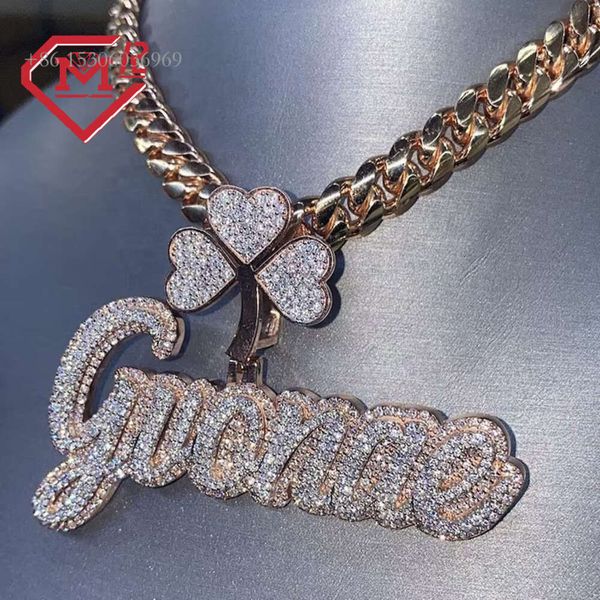 

Custom Name Diamond Real Hip Hop Sier VVS Moissanite Letter Pendant