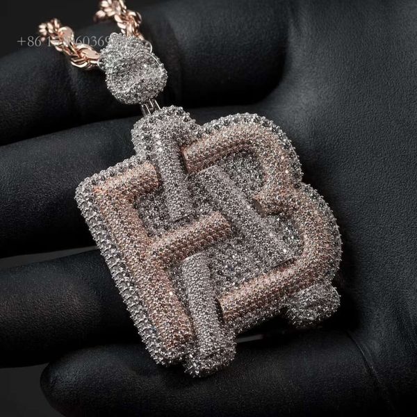 

Hip Hop Jewelry Sterling Sier Custom Letter Hiphop VVS Moissanite Pendant