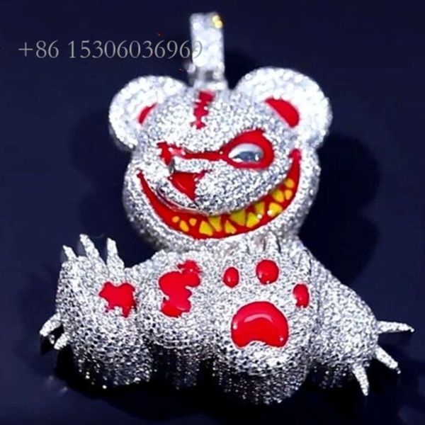 

Hiphop Sterling Sier Bear Iced Out Vvs Moissanite Pendant Custom