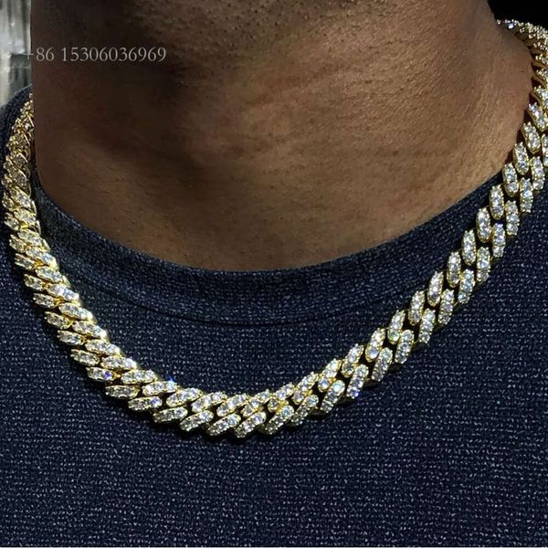 

8Mm Hiphop Pass Diamond Tester Hand Made Sterling Sier Moissanite Cuban Link Chain