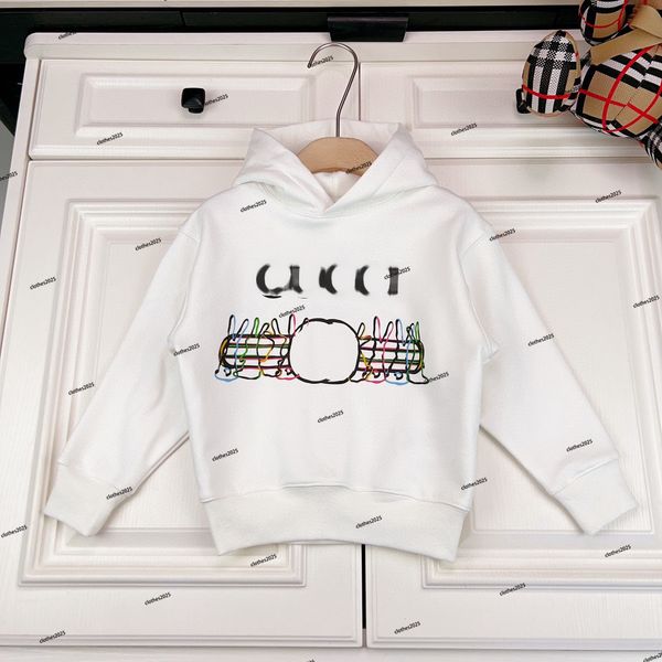 

2024 New Kids Sweatshirts Boys Girls Hoodies Loose Fashion Letter Wave Printed Streetwear Hiphop Pullover Tops Brand Children Casual Sweatshirt Baby Clothing, #1