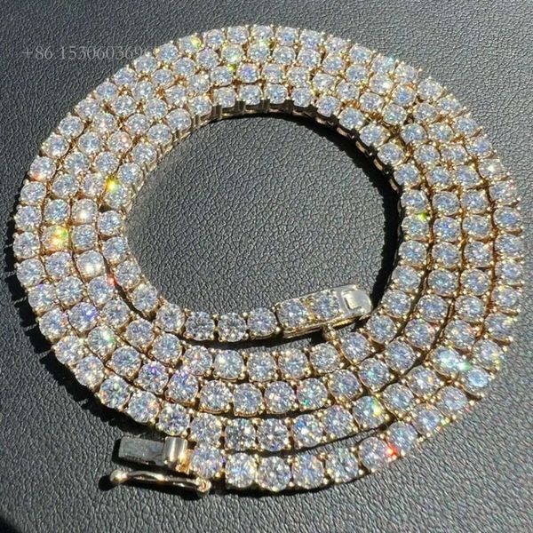 

Hiphop Necklace Sterling Sier Bling 4Mm VVS Moissanite Tennis Chain