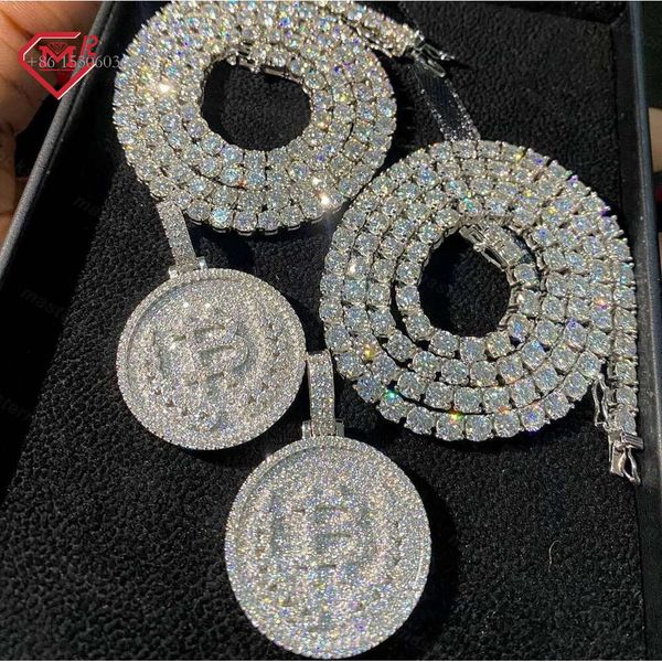 

Sterling Sier Custom 3Mm 4Mm 5Mm Pass Diamond Tester Clear Vvs Moissanite Iced Out Tennis Chain