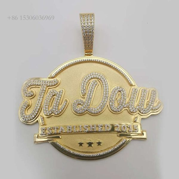 

Custom Name Sterling Sier Iced Out Hiphop Men Jewelry VVS Moissanite Letter Pendant