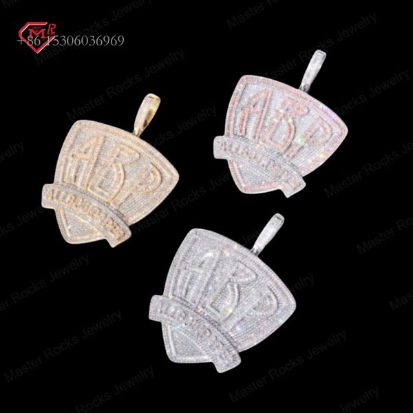 

Rapper Letters ABP Iced Out Sterling Sier Vvs Custom Hip Hop Moissanite Pendant