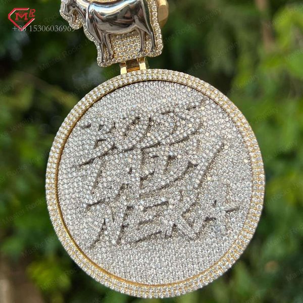 

Master Rocks Jewelry Pass Diamond Tester Hip Hop Sterling Sier Iced Out Round Custom Moisasnite Pendant