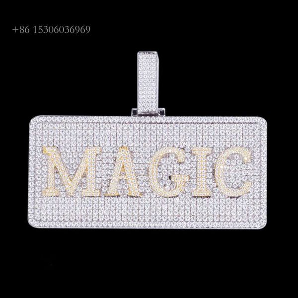

Hiphop Jewelry Sterling Sier Iced Out Custom VVS Moissanite Letter Pendant