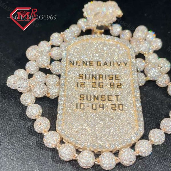 

Hiphop Custom Iced Out Sterling Sier Shield Letter Moissanite Pendant