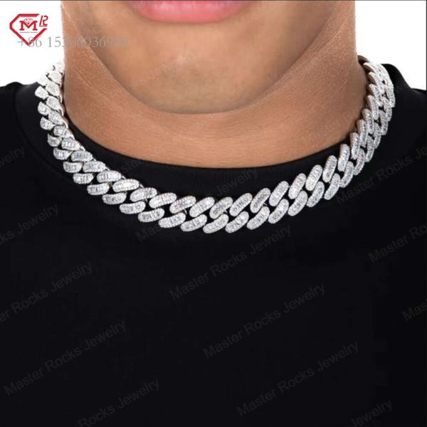 

Rapper Chain15mm Custom Or Name Hip Hop Iced Out Sterling Sier Vvs Moissanite Miami Cuban Link Chain