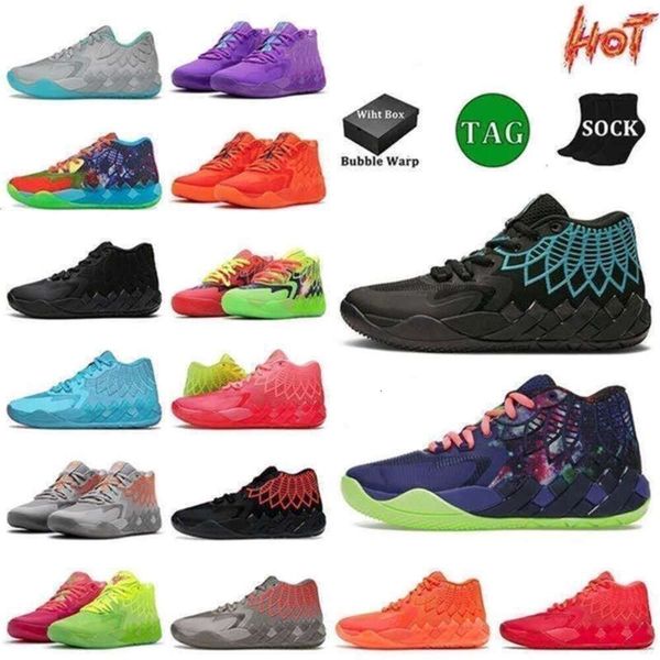 

High Quality with Shoe Box Lamelo 2023 Ball Mens Womens Basketball Shoes Rick and Morty Ridge Red Green Galaxy Purple Black Red Blue Queen Kids Melo with Box, Black green