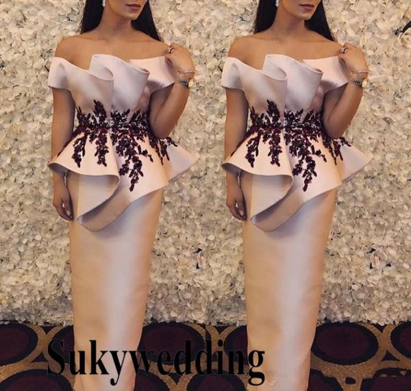 

modest sheath evening dresses peplum satin lace pageant gowns custom saudi african long party dresses arabia prom formal celebrity3689377, Black;red