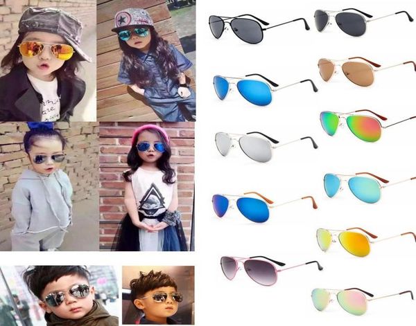 

kids sunglasses children boys girls eyeglasses metal frame kids mirror vintage pilot sun glasses fashion summer outdoor eyewear yf6110090, Blue