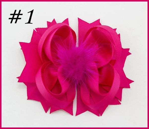 

24pcs 45039039fabric and mink hair bows with clips multi color girls hair clips mink pom hair barrettes baby girl accesori8389639, Slivery;white