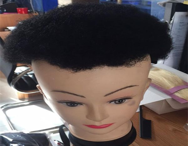 

selling afro curly toupee for men human hair man wig piece lace mens custom unit 8x10inch2626417, Black