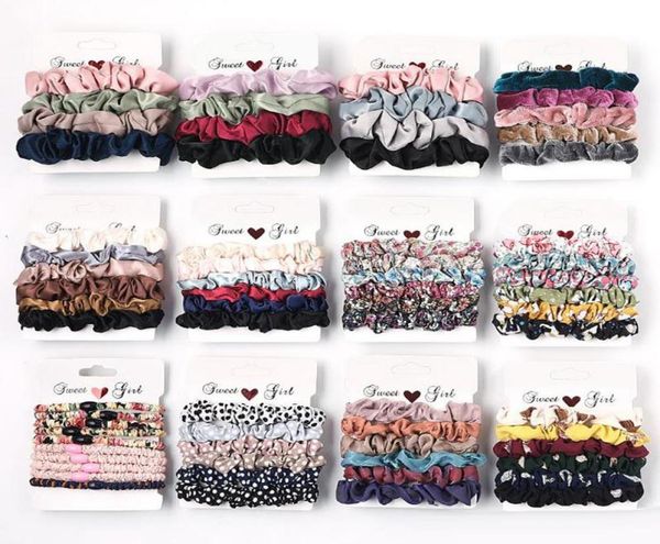 

scrunchie headbands scrunchies hair ring elastic hair ties rope winter women ponytail holder headdress hair accessories 38 designs4006804, Slivery;white