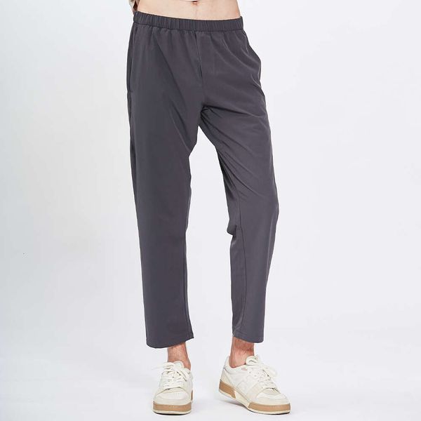 

designer leisure lu short men sports pants with zipper pockets casual loose breathable elastic waist running trousers lightweight jogging tr, Gray