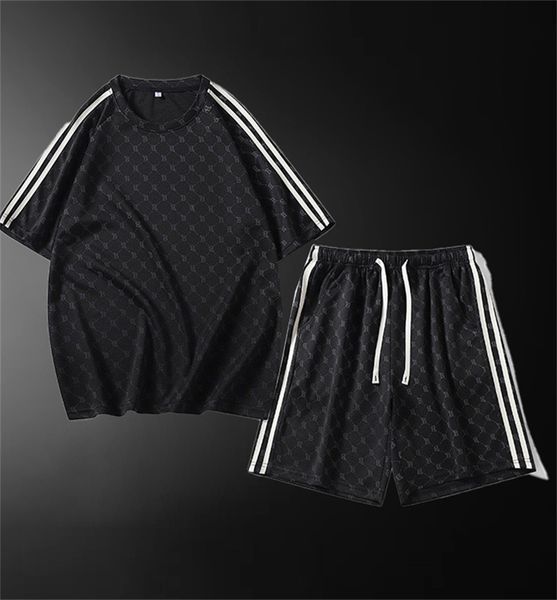 

men's tracksuits outfits new pattern designers tracksuits summer suits t shirt seaside holiday shirts shorts sets -3xl as34, Gray