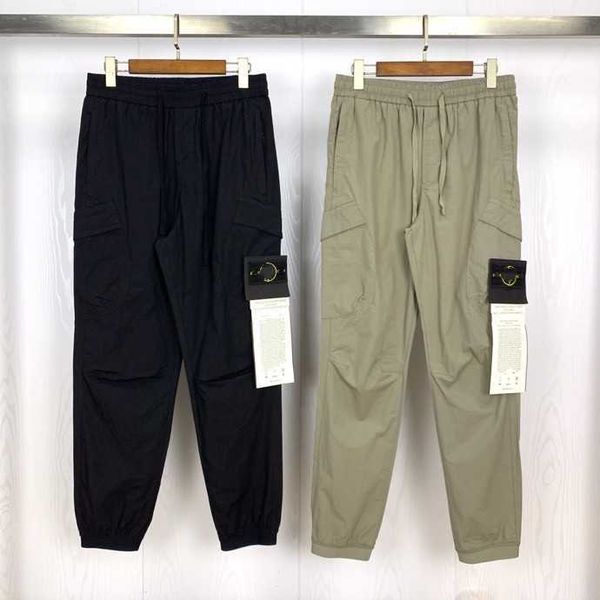 

men's designer sports casual pants chaopai compass emblem embroidery men's and women's leisure work suit pocket leggings, Black