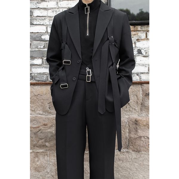 

men's suits blazers xs6xl 2023 men women's clothing hair stylist catwalk ruffian shuai fried street loose casual suit coat plus si, White;black