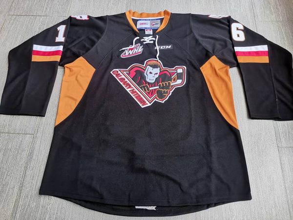 

college hockey wears physical ps calgary hitmen 16 coles black men youth women vintage high school size s-5xl or any name and number jersey