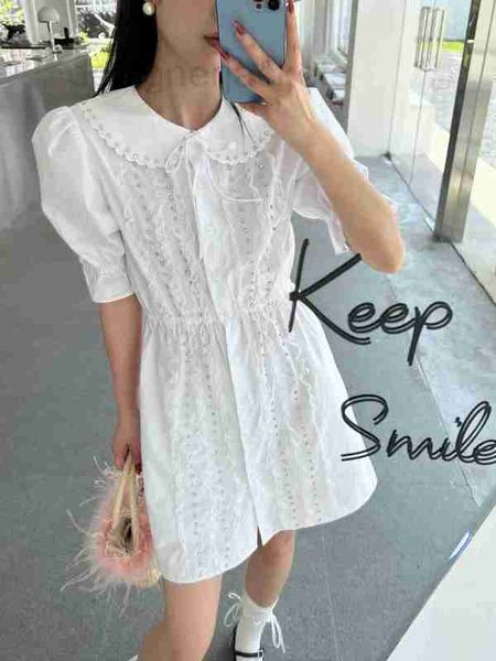 

basic & casual dresses designer heavy industry nailed diamond doll neck lace shirt skirt women's elastic waist shrink a-line french exq, Black;gray