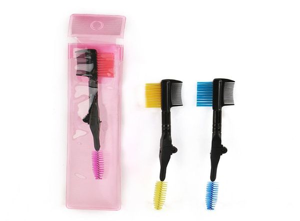 

2style double heads makeup brushes folding eyelash eye lash mini mascara applicator extension portable beauty eyebrow brush with p8815133