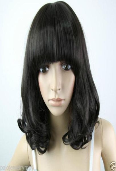 

new cosplay medium curly black women039s full wig 012342366707
