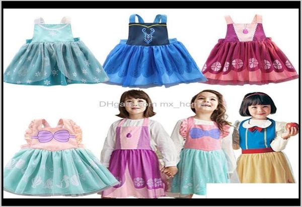 

baby clothing baby maternity drop delivery 2021 kids girl cartoon apron dress 5 princess fancy oilproof bow strap lace dresses ope3643609, Red;yellow