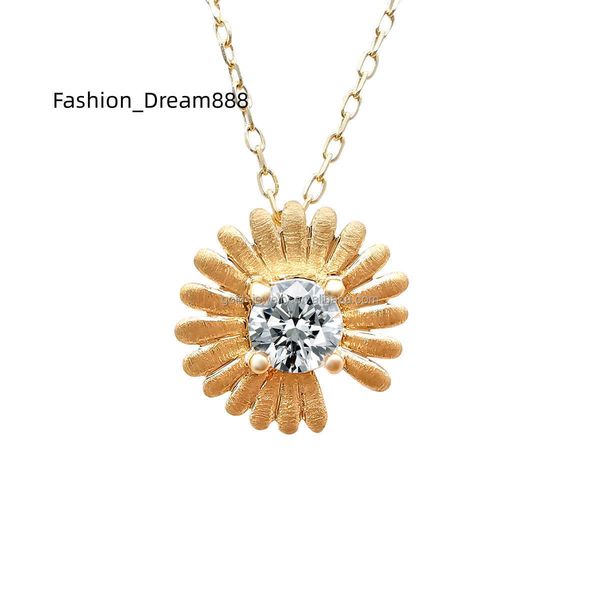 

pretty design 14k gold jewelry sunflower pedant necklace moissanite jewelry, Silver