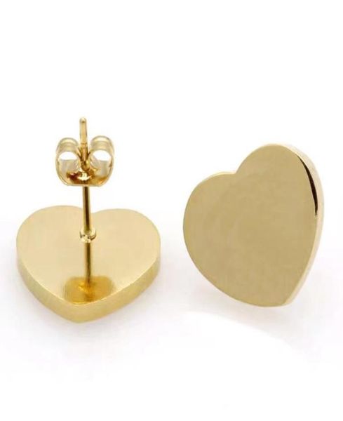 

sterling silver stud heart earrings for women 18k gold plating classic designer jewelry girls daily wear simple style fashion acce9277552, Golden;silver