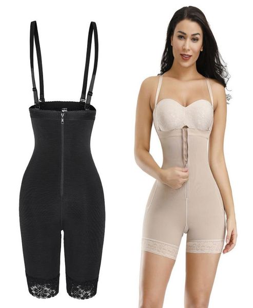 

women slimming full body shaper zipper tummy waist trainer short arm shapers underbust postpartum recovery shapewear butt lifter l2992144
