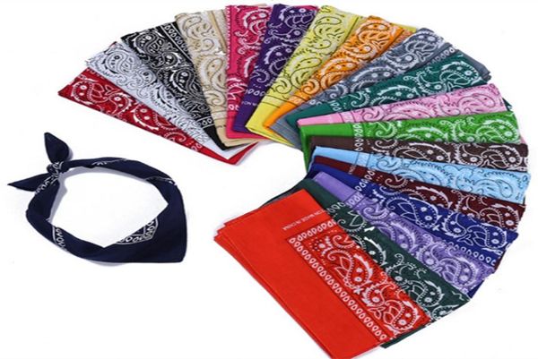 

23 color paisley bandana cotton headband multifunctional wristband headscarf paisley printed cowboy bandanas square handkerchief k4255464, Red;brown