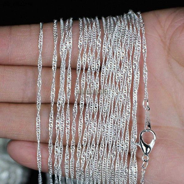 

wholesale lots 10pcs/lot 2mm silver plated water wave chain necklaces 16" 18" 20" 24" wholesale fashion jewelry necklace