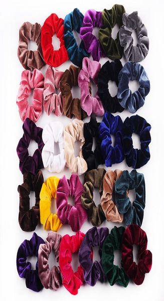 

girl women039s velvet hair scrunchies tie accessories ponytail holder scrunchy hair bands velour hair loop pleuche headwear7559176, Slivery;white