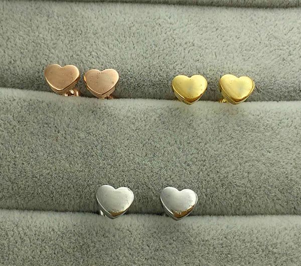 

t gold heart earring women rose stud designer stud earring luxury jewelry for women fashion bangle titanium steel alloy designers earing men, Golden;silver