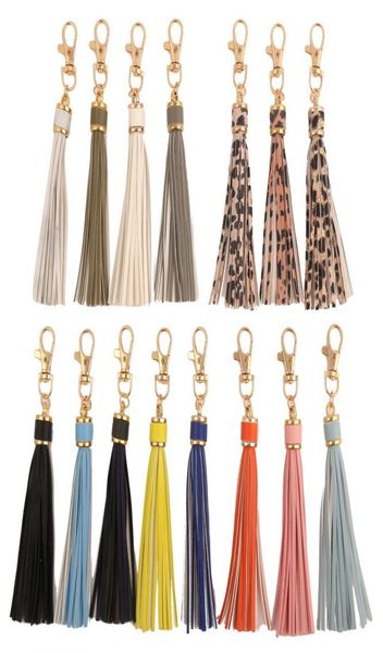 

2021 factory whole designer fashion tassel key chain women cute fringe bag accessory pu leather tassels car ring diy 50pcs1586558, Blue