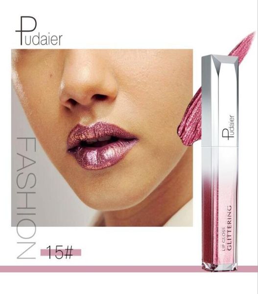 

halloween pudaier 18 color diamond pearlescent lip gloss metal lipstick waterproof and nonfading nonstick cup shiny1067933