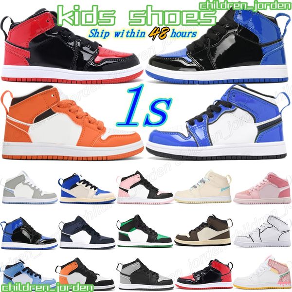 

kids toddlers shoes 1s jumpman high og basketball trainers youth big boys infants bred chicago digital pink paint drip sanded purple