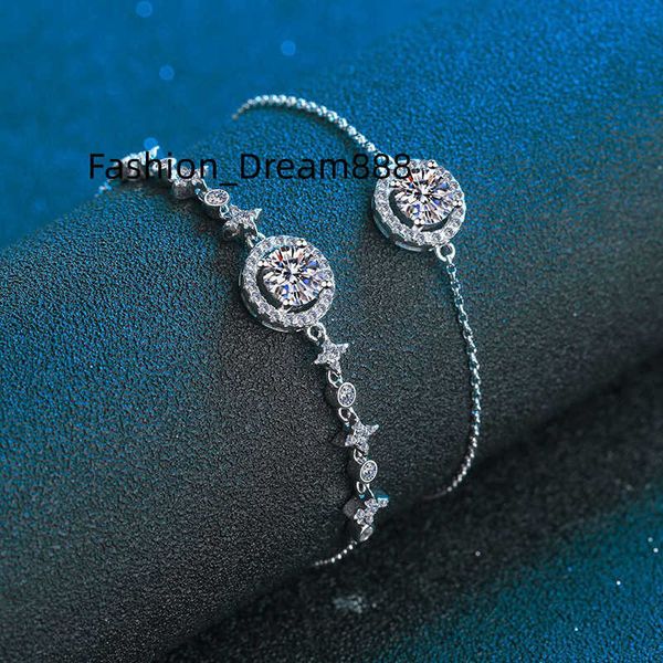 

2023 new 925 sterling silver lab grown vvs 1 moissanite diamond infinity slider bracelet for women jewellery