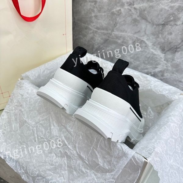 

luxury popular casual-stylish sneakers shoes brushed leather men knit fabric runner runner trainers man sport shoe xinshidai230410, Black